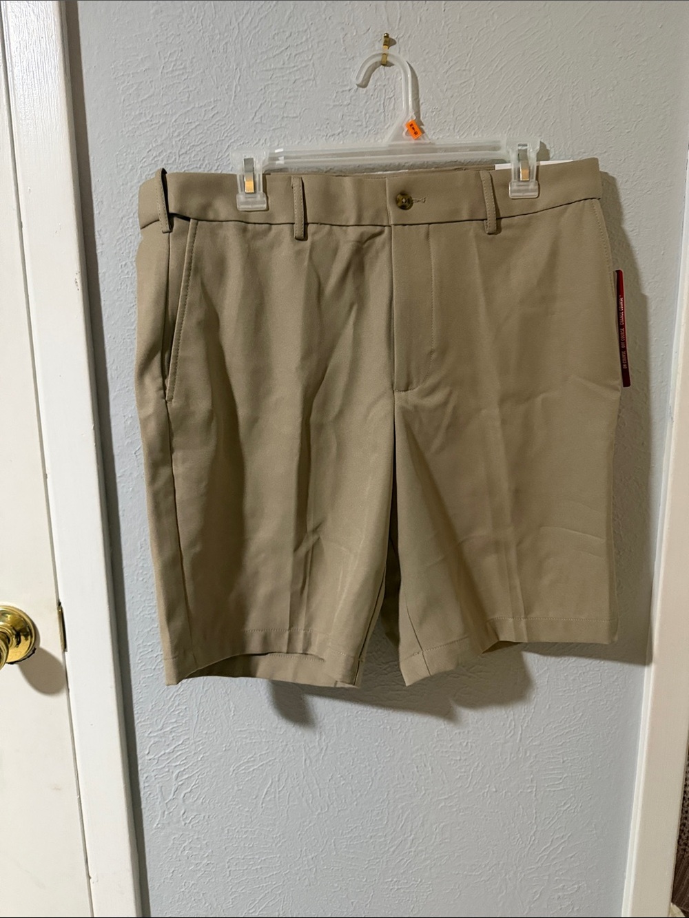 Grand Slam Men's Tan Flat-Front Golf Shorts